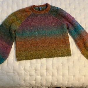 Bloomingdale’s Aqua Colorful Striped Sweater